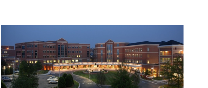 Aerial photograph of a healthcare facility and its surrounding campus in Cabarrus County.